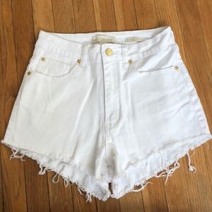 white jean shorts